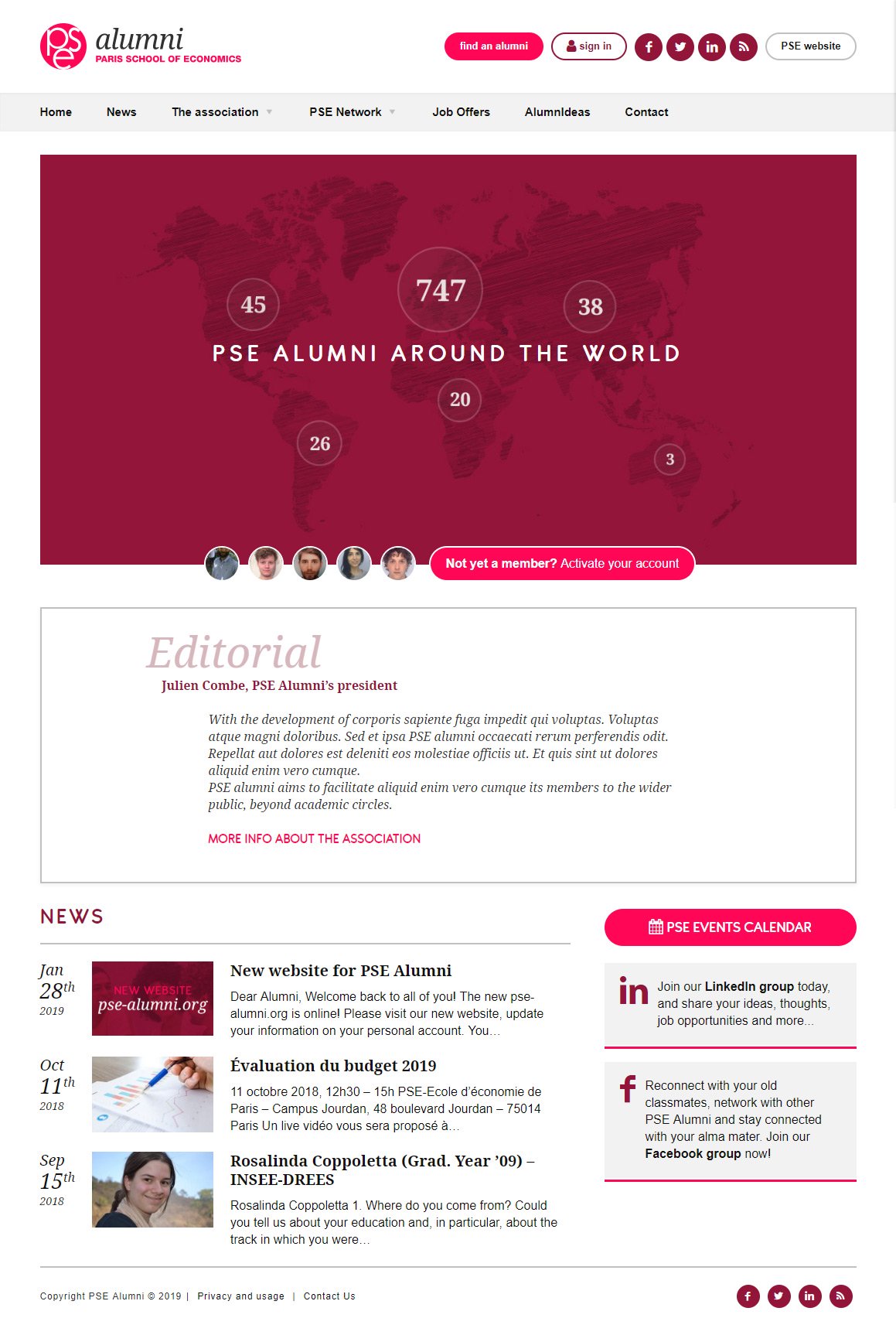 PSE Alumni homepage